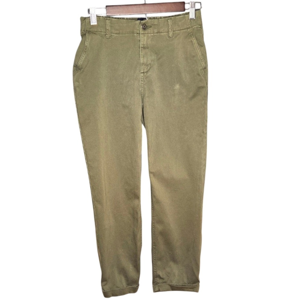 GAP Chino Pants Relaxed Fit Casual Comfortable Stretch Olive Green Womens Size 4